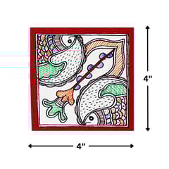 Prashast - Madhubani Handmade Painting | Framed | Jalashay Matsy