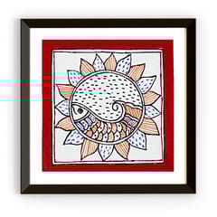 Prashast - Madhubani Handmade Painting | Framed | Makar Pushp