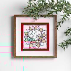 Prashast - Madhubani Handmade Painting | Framed | Makar Pushp