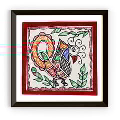 Prashast - Madhubani Handmade Painting | Framed| Sarang