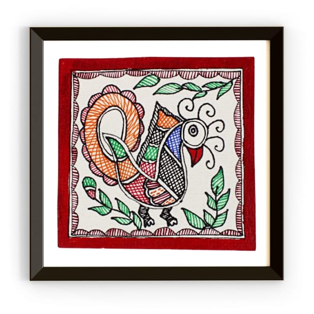 Prashast - Madhubani Handmade Painting | Framed| Sarang