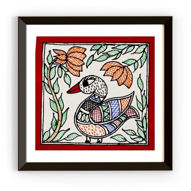 Prashast - Madhubani Handmade Painting | Framed| Battak