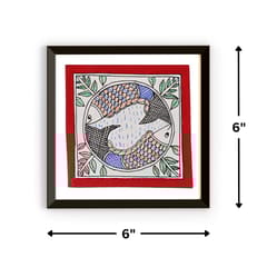 Prashast - Madhubani Handmade Painting | Framed | Makar Ras