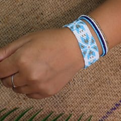 Prashast - Blue Daisy Bracelet Set