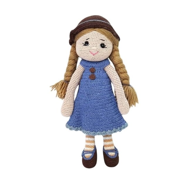 Happy Threads l Cute Crochet Soft Doll, Zoe, Perfect Size for Kids, Best Gift,Toys for Kids