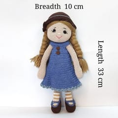 Happy Threads l Cute Crochet Soft Doll, Zoe, Perfect Size for Kids, Best Gift,Toys for Kids