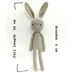 Happy Threads | calm Grey Baby Bow Bunny| Adorable | Soft Toy | For Girls & Boys | Gifting
