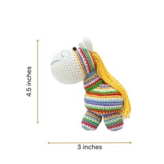 Happy Threads | Rainbocw Pony | Child Friendly| Soft Toy | For Girls & Boys | Crochet Tiger