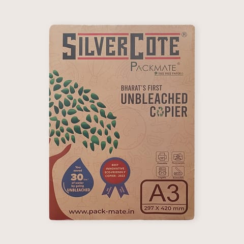 Packmate - Silvercote Copier - A3, 1 Ream, 500 Sheet |  Made From 100% Recycled Paper