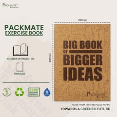 Packmate - A4 Exercise Book - Unruled (Pack of 3) Made From 100% Recycled Paper