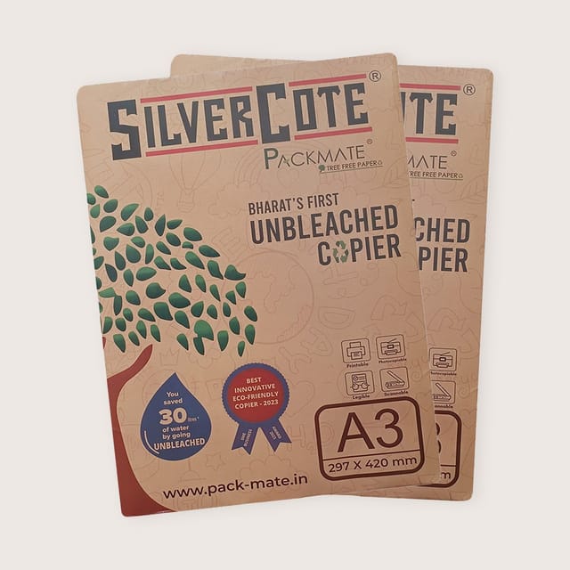 Packmate -  Silvercote A5 Copier, 1 Ream, 500 Sheets (Pack of 2)  Made From 100% Recycled Paper