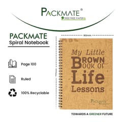 Packmate -  Spiral Notebook - (Pack of 5)  Made From 100% Recycled Paper