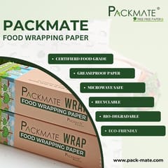 Packmate -  Wrap - Greaseproof Food Wraping Paper, 20 Meter Roll (Pack of 2)