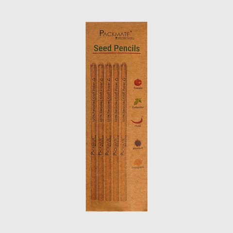 Packmate -  Plantable Seed Pencil set of 5 pencil (Pack of 3)  Made From 100% Recycled Paper