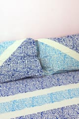 Rustic Route - Blue & Firozi Horizontal Print Bedspread with Pillow Covers