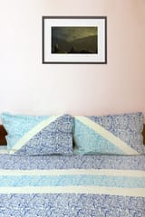 Rustic Route - Blue & Firozi Horizontal Print Bedspread with Pillow Covers