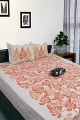 Rustic Route - Orange & Peach Leaf Print Bedspread with Pillow covers