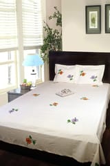 Rustic Route - Peach & Mauve Hibiscus Print Bedspread with Pillow covers