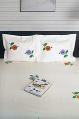 Rustic Route - Peach & Mauve Hibiscus Print Bedspread with Pillow covers