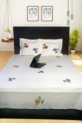 Rustic Route - Peach & Mauve Hibiscus Print Bedspread with Pillow covers