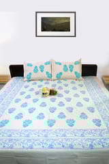Rustic Route - Aquamarine Green Traditional Print Bedspread with Pillow Covers