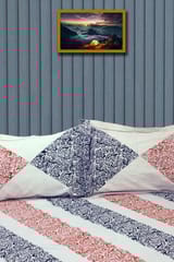 Rustic Route - Black & Rust Diagonal Print Bedspread with Pillow covers