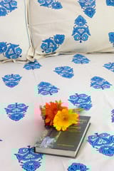 Rustic Route - Blue & Firozi Traditional Print Bedspread with Pillow Covers