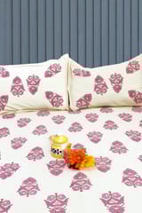Rustic Route - Grey & Pink Traditional Print Bedspread with Pillow Covers