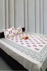 Rustic Route - Grey & Pink Traditional Print Bedspread with Pillow Covers