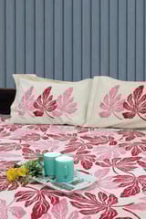 Rustic Route- Red & pink leaf print Bedspread with Pillow Covers