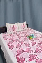 Rustic Route- Red & pink leaf print Bedspread with Pillow Covers