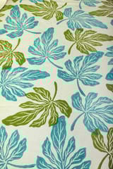 Rustic Route- Macaw Blue & Lemon Green leaf print Bedspread with Pillow covers