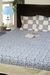 Rustic Route- Indigo Blue Fish Print Bedspread with Pillow Covers