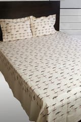 Rustic Route- Grey & Rust Pelican Print Bedspread with Pillow Covers