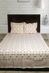Rustic Route- Grey & Rust Pelican Print Bedspread with Pillow Covers