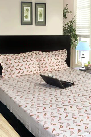 Rustic Route- Rust Parrot Print Bedspread with Pillow Covers