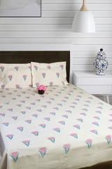 Rustic Route- Pink Tulip Print Bedspread with Pillow Covers