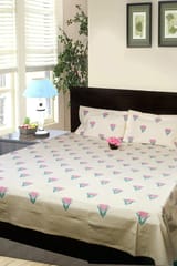Rustic Route- Pink Tulip Print Bedspread with Pillow Covers
