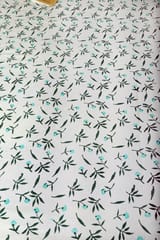 Rustic Route- Peacock Green & Aquamarine Green Flower of Grass print Bedspread with Pillow Covers