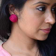 PAULAMI - Rosy Stud Earrings in Deep Pink RO-E02