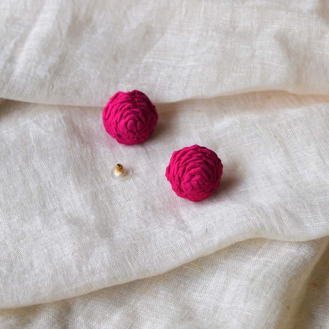 PAULAMI - Rosy Stud Earrings in Deep Pink RO-E02