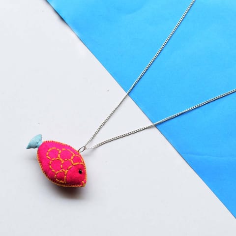 PAULAMI - illeesh Pendant with chain-Pink IL-PEN3