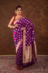 HKV Benaras -Pure Katan silk Kadhwa Bootidaar Banarasi Saree