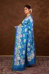 HKV Benaras -Pure Katan silk Kadhwa Jangla with Fusion border Banarasi Saree