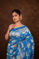HKV Benaras -Pure Katan silk Kadhwa Jangla with Fusion border Banarasi Saree