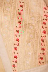 HKV Benaras -Pure Katan Silk Off White Kadhwa Meenakari Banarasi Saree
