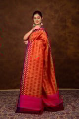 HKV Benaras -Pure Organza silk Cotton Cutwork with contemporary Border Banarasi Saree