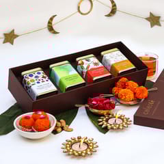 Celesté -Diwali Artisanal Tea Gift Box (Set of 4)