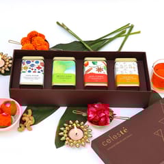 Celesté -Diwali Artisanal Tea Gift Box (Set of 4)