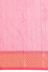 Living Looms of India - Maheshwari Big Umbi Buti Cotton and Silk Baby Pink Saree